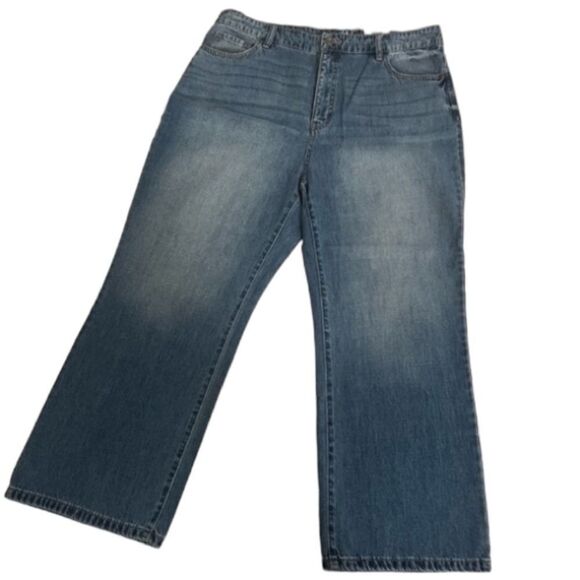 Style and Co light wash high rise wide leg slouchy crop jeans size 16 NWT - Picture 1 of 7